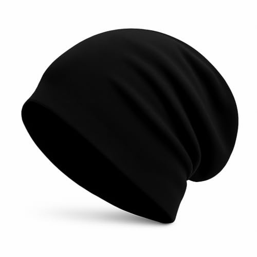 DANAEST Beanie Mütze Damen Herren Baumwolle Jersey dünn Übergangsmütze