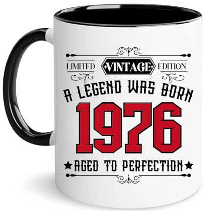 Vintage 1976 Coffee Mug, 50th Birthday Gifts For Men Women, Fifty Birthday Gift for Him 1976, Gift Ideas For 50 Year Old Female, Turning 50 Gift For Her, Sister, Mom, Daughter, Dad, Husband, Brother