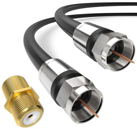 Yaekea 6.6FT RG6 Coaxial Cable Connector Designed for High Speed Internet, Cable Boxes, Antenna, Broadband, Digital TV Aerial, Satellite Receiver Coaxial Cable with Gold F-Type Connector Weatherproof