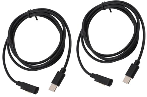 Yctze Note AI Recorder Câble de Charge Magnétique, 2 Pièces Cordon de Chargeur USB C avec Connexion Magnétique Sécurisée, Idéal pour Un Chargement et Une Synchronisation de Données Efficaces, Noir 1m