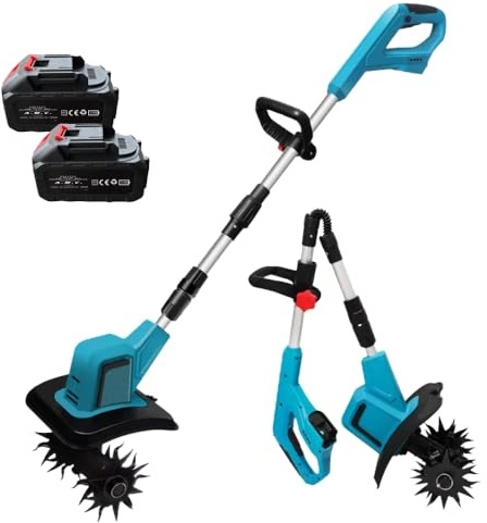 A.M.C. Motozappa a batteria Motozappa elettrica con motore brushless regolabile in altezza, larghezza di lavoro 20 cm Professionale