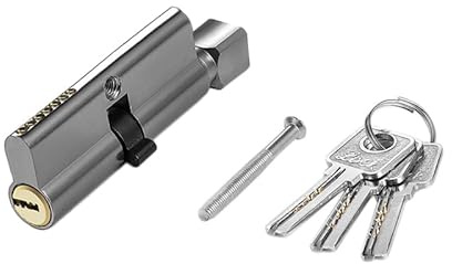 TA-VIGOR 85mm Cylinder Lock, Thumb Turn Knob Door Barrel Lock with 3 Keys, Anti-Bump & Drill/Pick Proof Door for UPVC Wooden Composite Doors Front or Internal Doors, Nickel