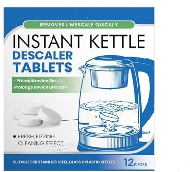 12 comprimés de détartrage for bouilloire à eau, laissent l'eau cristalline et restaurent la propreté(2pcs)