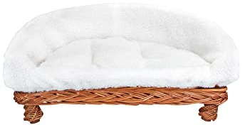 Schecker Weidenkorbsofa Weidenkorb Sofa 60 cm Das Hundesofa aus Rattan hat einen waschbaren Kuschel Bezug EIN Hundesofa Nicht nur für Hunde auch Katzen benutzen es gerne