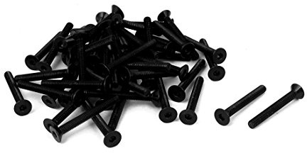 uxcell® M3x25mm 10.9 Carbon Steel Countersunk Head Hex Socket Screw 50pcs