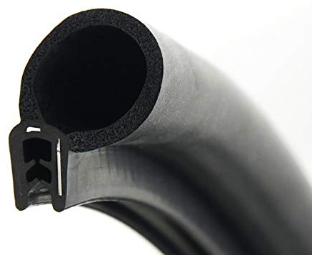 SMI-Dichtungsprofil DO28 für 2-3mm EPDM Moosgummi/Vollgummi mit Stahleinlage selbstklemmend ohne Kleber - Kantenschutz mit Dichtung oben, Kantenschutzdichtprofil für Auto, Kofferraum (10 m)