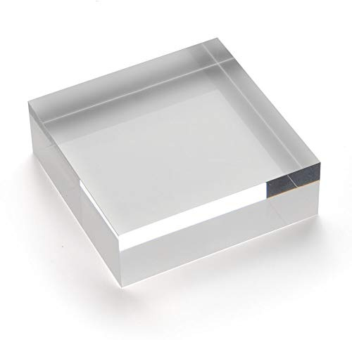 Acrylblock 7,5x7,5x2,5cm transparent, glänzende Seitenkanten/Acrylglas | Zeigis, Massiver Klotz aus echtem Acrylglas, Schlicht, einfach, hochwertig, UV-Stabil, Glasklar, 75x75x25mm