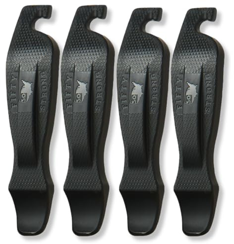 Bike Tire Levers — Set of 4 Ultra-Strong Bicycle Tire Removal Tools | Ergonomic Easy-Grip, Interlocking Design | Road, MTB, Gravel & BMX Flat Repair Kit | Made in USA
