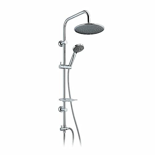 Saliscendi Paini RS/SHOWERCOLUMN con soffione e deviatore ottone cromato anticalcare con laccio, doccetta e portasapone