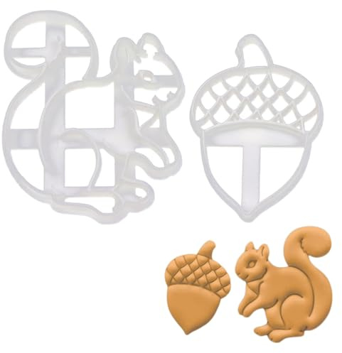 2er Set Eichhörnchen Ausstechformen (Formen: Eichel und Eichhörnchen), 2 Teile, Bakerlogy