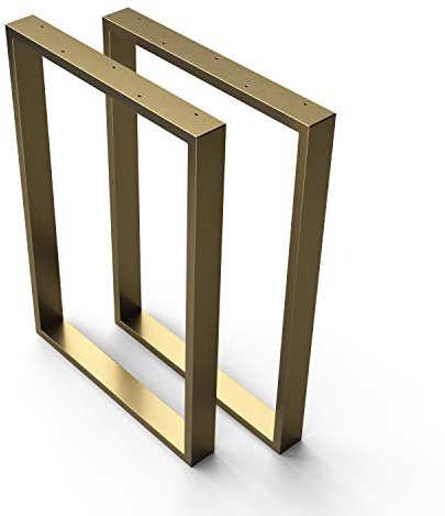 sossai® - Mesa Estructura Acero | 2 Piezas | patas de mesa | carga pesada | Ancho 70 cm x Altura 72 cm | TKK1 | Color: Oro