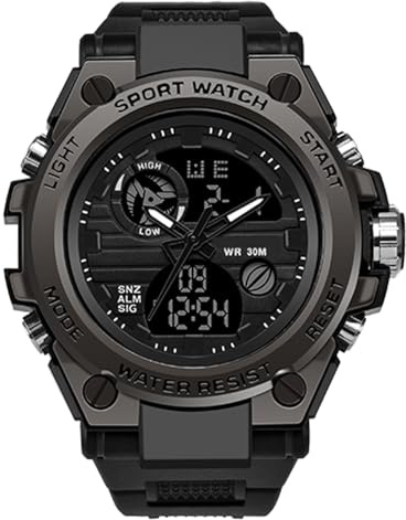 rorios Herren Militär Sportuhr Digital Quarz Uhr mit Silikon Armband Digitaluhren für Männer Jugendliche Elektronische Uhr mit Alarm Timer