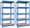 Brigros - Set Scaffali In Metallo 150x75x30cm Portata Totale 875 Kg, 5 Ripiani MDF, Carico Per Ripiano 175 Kg Scaffale Salvaspazio Per Garage, Officina, Cantina, Magazzino (Blu)