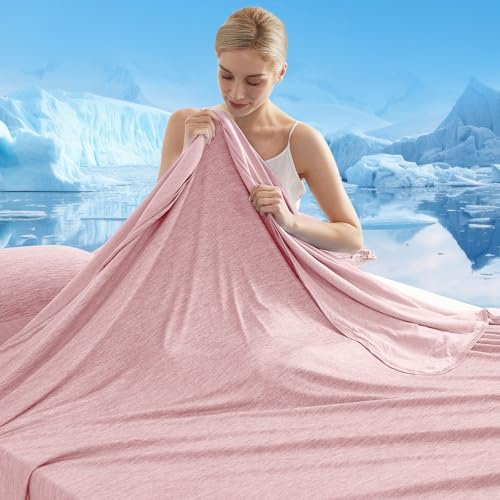 Marchpower Coperta Estiva Fresca 150 * 200cm, Arc-Chill 3.0 Coperta Letto in Fibra di Raffreddamento Giapponese Q-Max>0,5 Traspirante Morbido, Anti Statico, 2 Lati Allevia Sudore e Migliora Sonno-Rosa