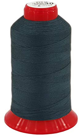 fuwi Jeansgarn Stärke 30 - Stapelgarn mit matter Optik - Extra starkes Nähgarn für Denim, Leder, Polster & Outdoor - 960 dtex, 875 Meter (0084 Dunkle Jeans)