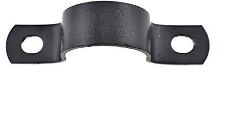 Hahiyo Two Holes Pipe Tube U Bracket Clamps 34MM Heavy Duty No Rust Shiny Strong Resist Wind No Sharp Rigid Strap Clip Conduit Ring Carbon Steel Material Black for Fixing Supporting Decorating 8pcs