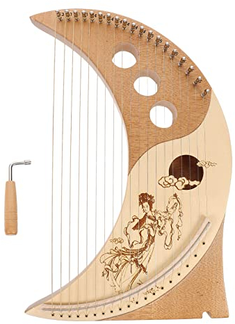 1 Satz 19 19-ton-leier Harfe Holzsaite Lyre Hackbrett Holzkörper- String- Instrument Handgefertigte Leier Mundharmonika Maultrommel Omnichord Chinesische Tanne Stimmen Kind Saiten