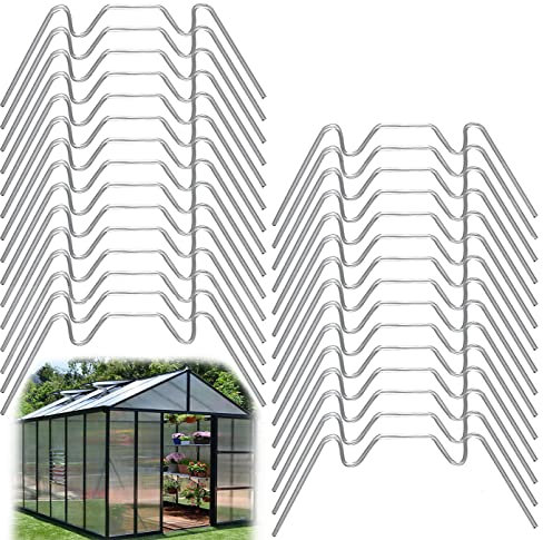 Gewächshausklammern, 80 Stück W Klemmen für Gewächshaus, Hohlkammerplatte Befestigung Gewächshäuser Zubehör aus Edelstahl–Rostbeständig und Langlebig