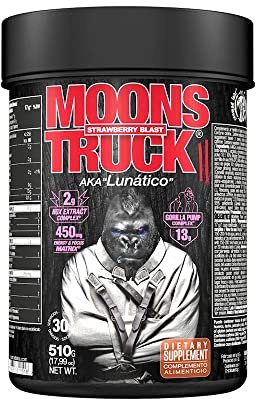 ZOOMAD LABS - Moonstruck II, Polvos Pre Entreno, Suplemente para Deportistas, Pre Workout en Polvo con Cafeína, Extractos Vegetales - 510 g, Sabor Strawberry