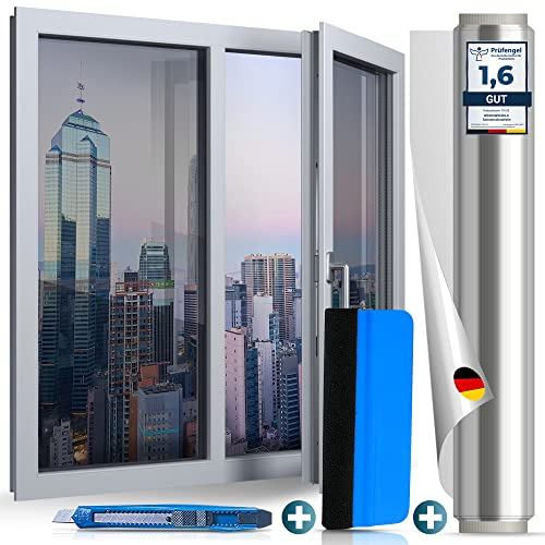 WindowShield® – UV Sonnenschutzfolie für Fenster Innen & Außen – Blickdichte Fensterfolie als Sonnenschutz Folie – Selbstklebende Hitzeschutzfolie für Fenster Außen & Innen für Sommer – 119 x 200 cm