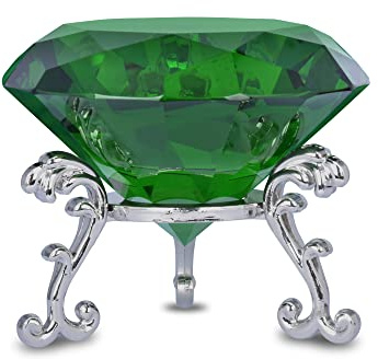 FBBULES 80mm Kristall Diamant Briefbeschwerer Glas mit Ständer, Kristall Diamant Deko Diamantene Hochzeit Geschenk Glasdiamant für Halloween Weihnachten Erntedankfest Tafelaufsätze