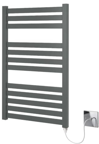 Greened House VAS Electric Towel Rail Anthracite 500 x 960mm Designer Flat Panel Bathroom Radiator