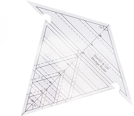 Nähkeil-Lineal, 60 Grad und 120 Grad, Transparentes Acryl-Quiltlineal, Multifunktionales, Wiederverwendbares Näh-Patchwork-Lineal für DIY-Design