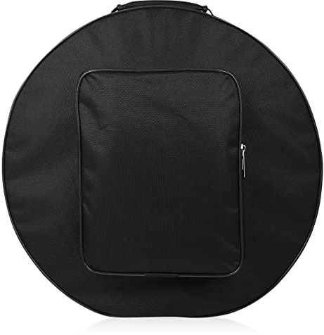 Vaguelly Schwarze Runde Snare Drum Tasche aus Nylon mit Handgriff Tragbare Trommeltasche zum Schutz und Transport von 13-14 Zoll Kleinen Trommeln