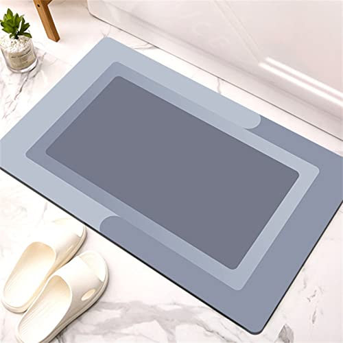 Badezimmerteppich, Badematte Rutschfest, 70x120cm Bad Teppich LäUfer, Duschmatte, Badteppich Badvorleger Rutschfest Waschbar, Antirutschmatte Dusche, Teppich Badezimmer, Bathroom Bath Mat, Blau