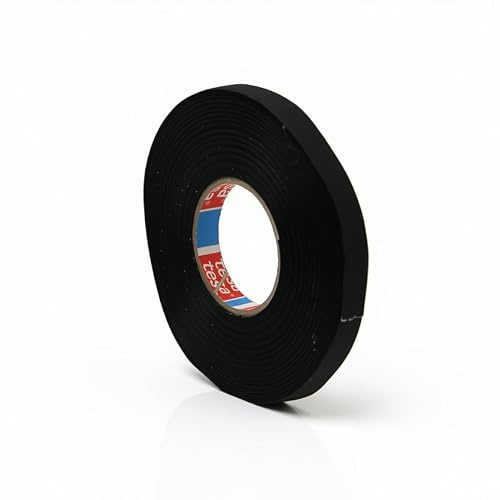 tesa Cinta de tela PET para arneses de cables [retardante de llama] (51036): 3/8 in. x 27.3 yds. (Negro)
