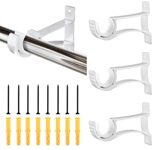 FAVENGO 4 Pezzi Supporti per Bastoni Tende Staffe da Soffitto per Tende Staffa per Montaggio a Soffitto Supporto in Lega di Alluminio con Viti e Tubo di Espansione per Fori di Diametro 25 mm