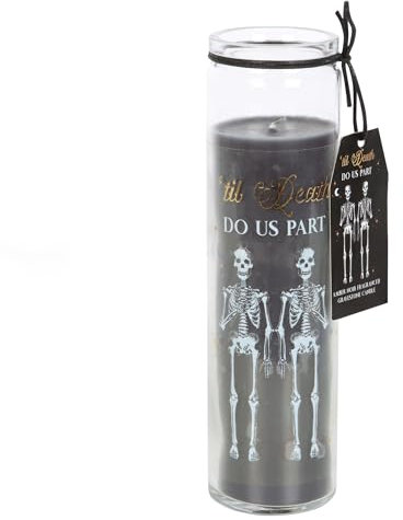 Til Death Do Us Part Amber Noir Tube Candle - Unique Gothic Wedding Gift from Something Different Wholesale - Anniversary Celebration Décor - Gothic Wedding Gifts UK - Til Death Do Us Party Collection
