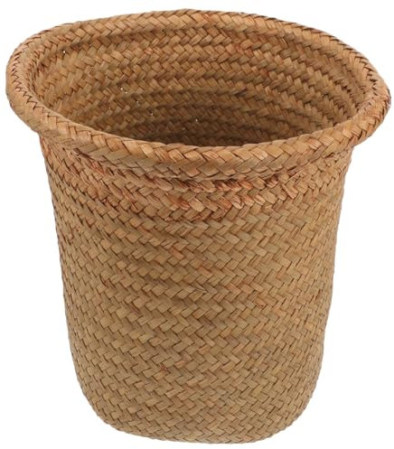 IMIKEYA Panier Tressé Rond en Jonc de Mer pour Fleurs et Rangement