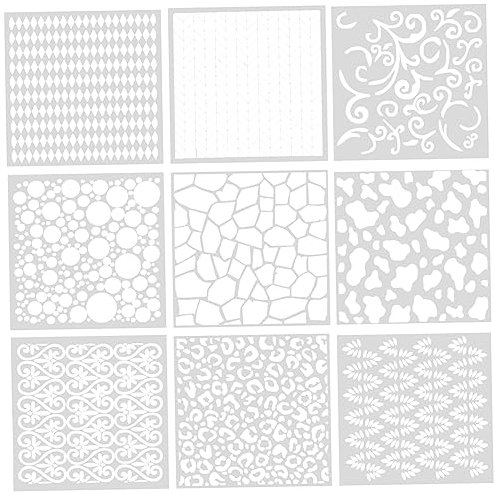 SEWOART Geometric Pattern Painting Stencils Pet Material Small Size and Easy to Store for Fabric and Wood for Boys and Girls DIY Creating Beautiful Paintings and Artworks