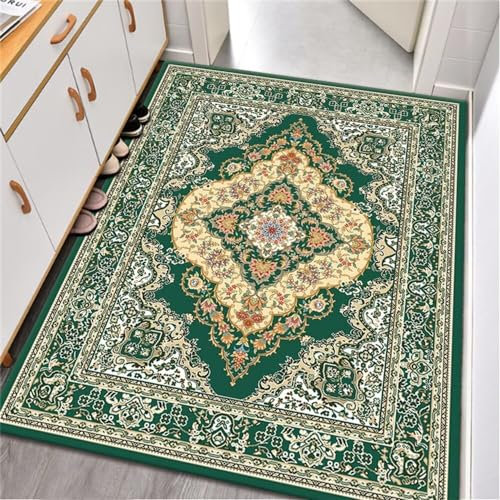 RUGMRZ Terrassendeko Outdoor Teppiche Balkon Orientalteppich grün rechteckig Wohnzimmerbereich dekoratives Zubehör feuchtigkeitsbeständig und verschleißfest Flickenteppich Waschbar 90X150CM