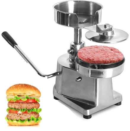 Pressa per hamburger, Regolabile Hamburger Patty Maker,304 in acciaio inox antiaderente pressa per hamburger ripiena Stampo per fare hamburger polpette per Riunioni di Famiglia, Feste, Barbecue,150mm