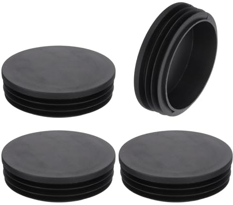 QUARKZMAN 4 Stück runde Rohrstopfen, Schwarze Lamellenstopfen, 90 mm OD (3,54 Zoll) Rohrabdeckung aus hochwertigem Kunststoff, Schutzkappen für Stuhl, Sofa, Tisch, Regal