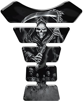 Grim Reaper Black and White 3D Gel Domed Tank Protector