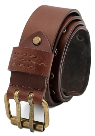 Zerimar Herrbälte kohud - 39 mm bredd - herrbälte läder - herrbälte spänne - läderbälte herr - herrbälte, Brun, 100