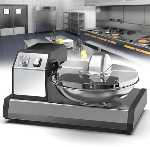 CYTBEK Cortador de Verduras eléctrico Comercial Multifuncional, máquina de Relleno de albóndigas - Picadora de Acero Inoxidable de 5,5 l, 1500 RPM de Alta eficiencia, para Tiendas de ollas Calientes