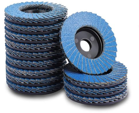 MOGRQAP 12 Piezas Discos Abrasivos, 50mm Discos de Láminas 120 Grano para Madera Acero inoxidable Metal