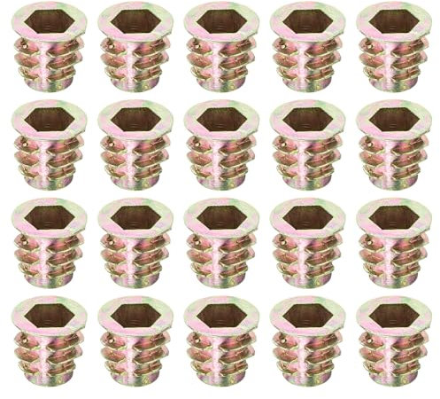 sourcing map 50Pcs Threaded Inserts, M8-1.25x13 Zinc Alloy Hex-Flanged Nut Threaded Inserts, Hex Socket Drive Nut Threaded Inserts Bolt Fastener Connector for Wood, Furniture Nuts