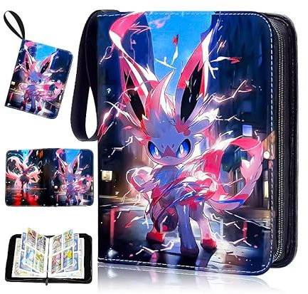 Karten Sammelalbum 50 Seiten 400 Taschen, Sammelkarten Album Karten Hefte Ordner, Wasserdicht PU Leder Sammelalbum Album Jungen Mädchen Geschenk für Weihnachten, Kindertag und Geburtstage（04）