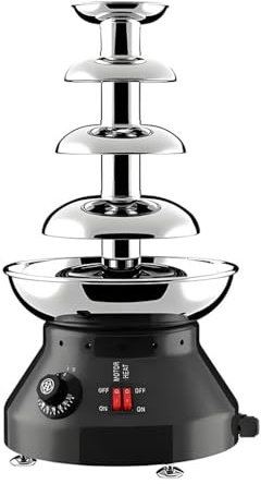 LXJBBD Chocolate Fondue Fountain Machine - 5 Tier Stainless Steel Melting Pot for Chocolate, Cheese, Events, Parties, Baby Showers, and Birthdays - Big Capacity, 19 Inch
