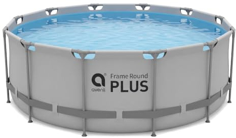Avenli Frame Plus Pool 366x100cm ohne Zubehör, grau Stahlrahmenpool rund, 8.816 L Aufstellpool Framepool Gartenpool Schwimmbecken Swimmingpool