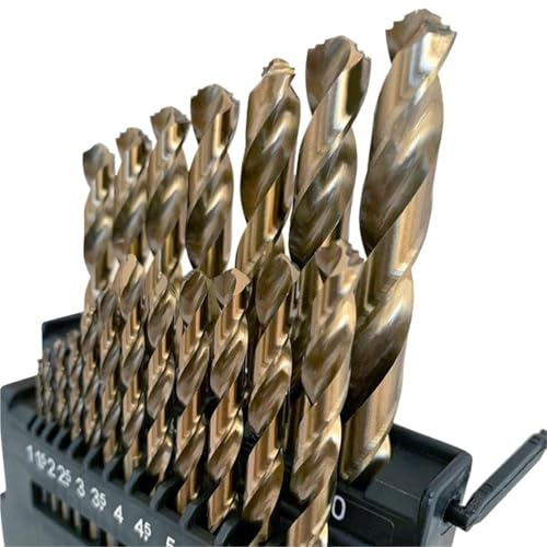 Brocas helicoidales métricas M42 con 8% de cobalto for acero inoxidable y metal duro(19pcs)
