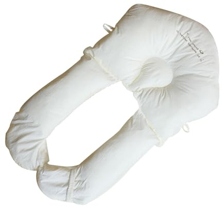 Generisch Baby Seitenlagerungskissen, Baby Kissen, Kopfstützkissen gegen Plattkopf, 72 x 40 cm, Verstellbare Lagerungshilfe für Kopf und Körper, Abnehmbar und Waschbar, Weiß