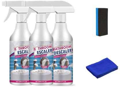Reiniger für hartnäckige Flecken, Bathroom Schaum,WC Reiniger Kalkentferner Dusche Stark, Badreiniger Schaum, Badezimmer Reiniger für Kanalisation Toiletten Glas (3 PCS)