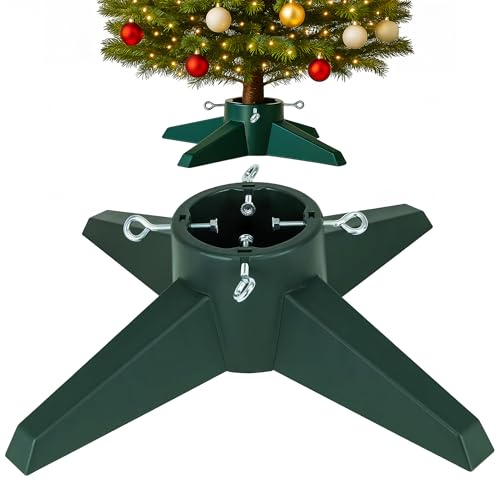 Gifts by L Christmas Tree Stand – Heavy-Duty Real Christmas Tree Holder Stand with Water Reservoir – Stable Base for Trees up to 6ft – Quick Assembly with Durable Metal Bolts