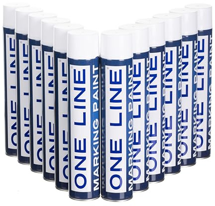 STICK2 White Line Marker Spray Paint 750ml, 12 Cans | Fast-drying, high-visibility line marking paint for concrete, grass, asphalt, warehouses and sports pitches.
